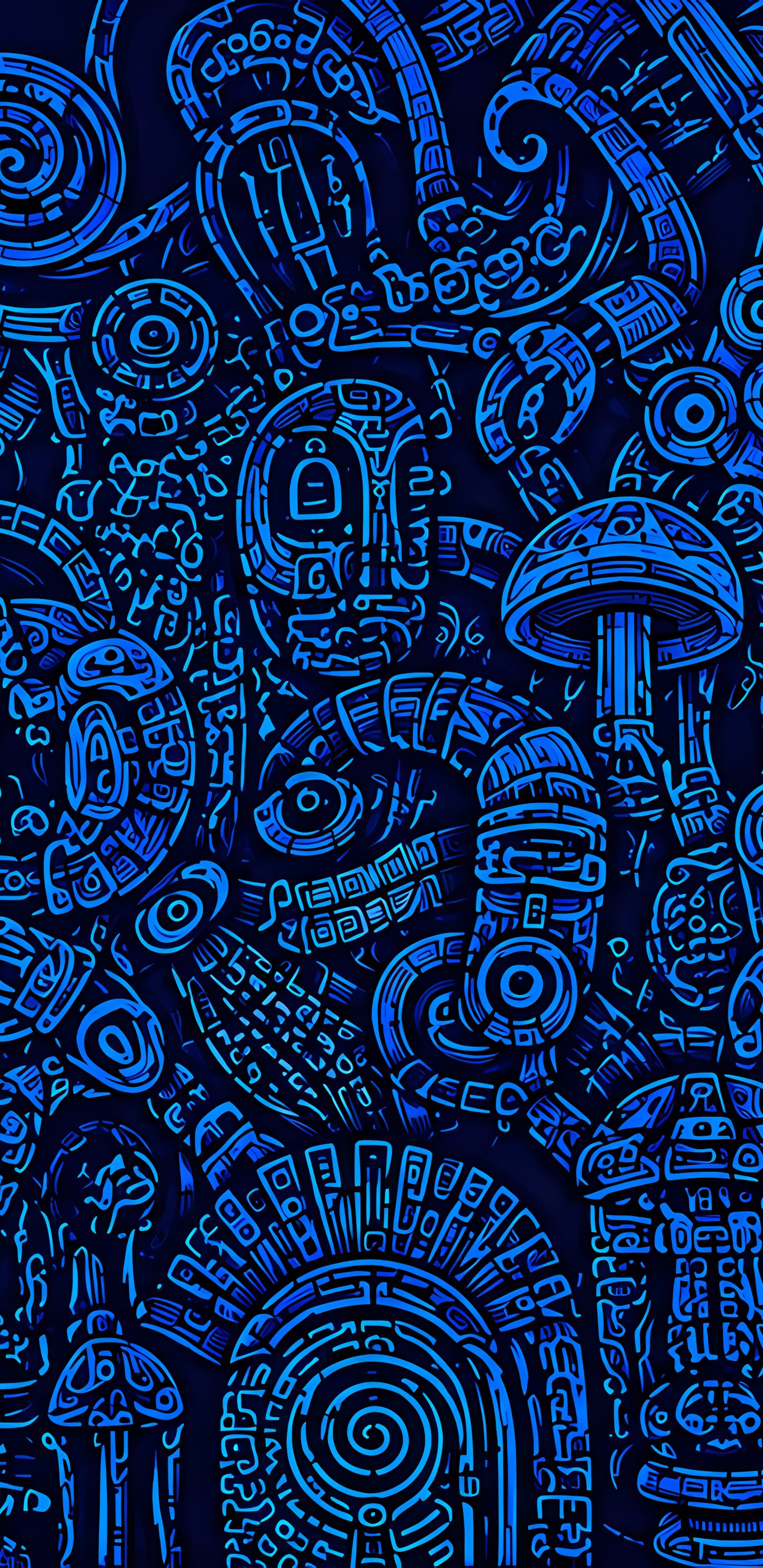 Surreal Blue Mechanical Ornament - Wallpapers for Samsung Galaxy S8/S8+/Note 8/S9/S9+/Note 9 in 1440x2960 resolution