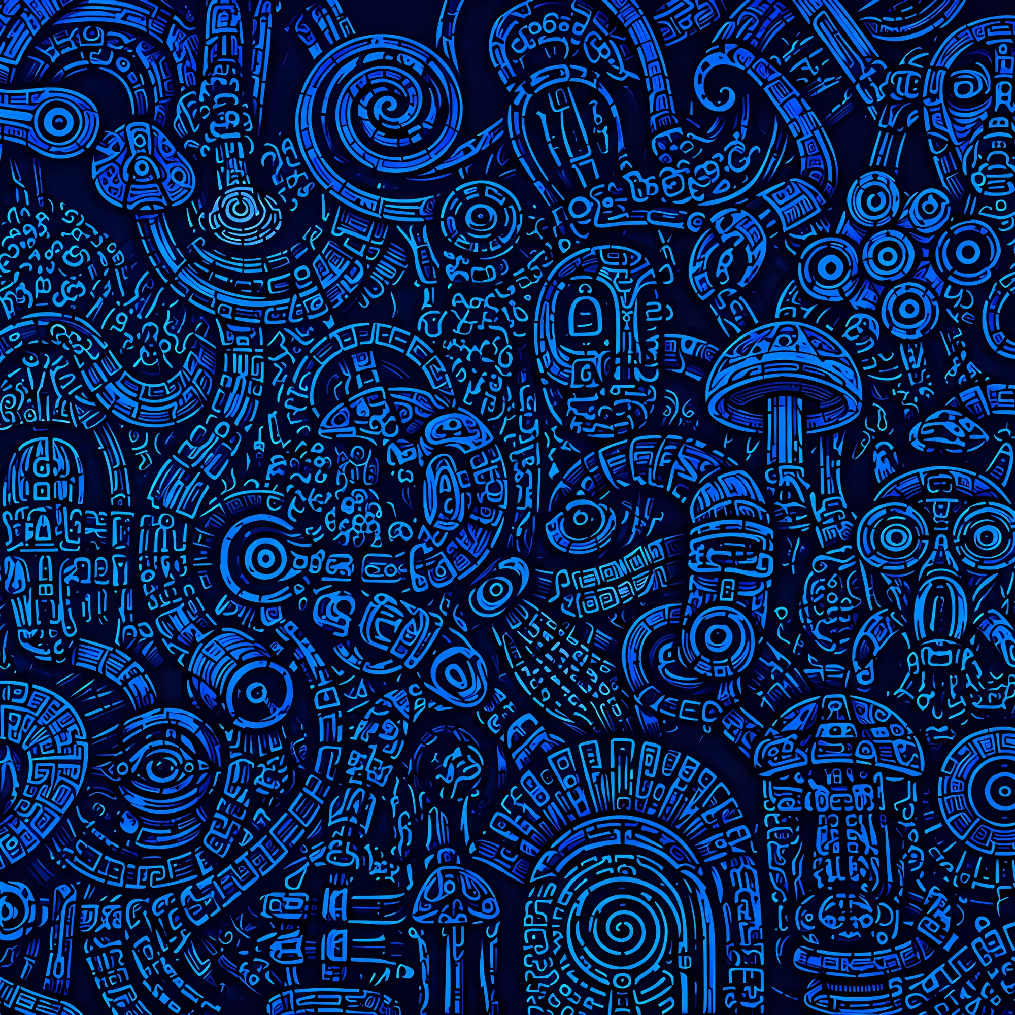 Surreal Blue Mechanical Ornament - Wallpapers for Samsung/Xiaomi in 2000x2000 resolution