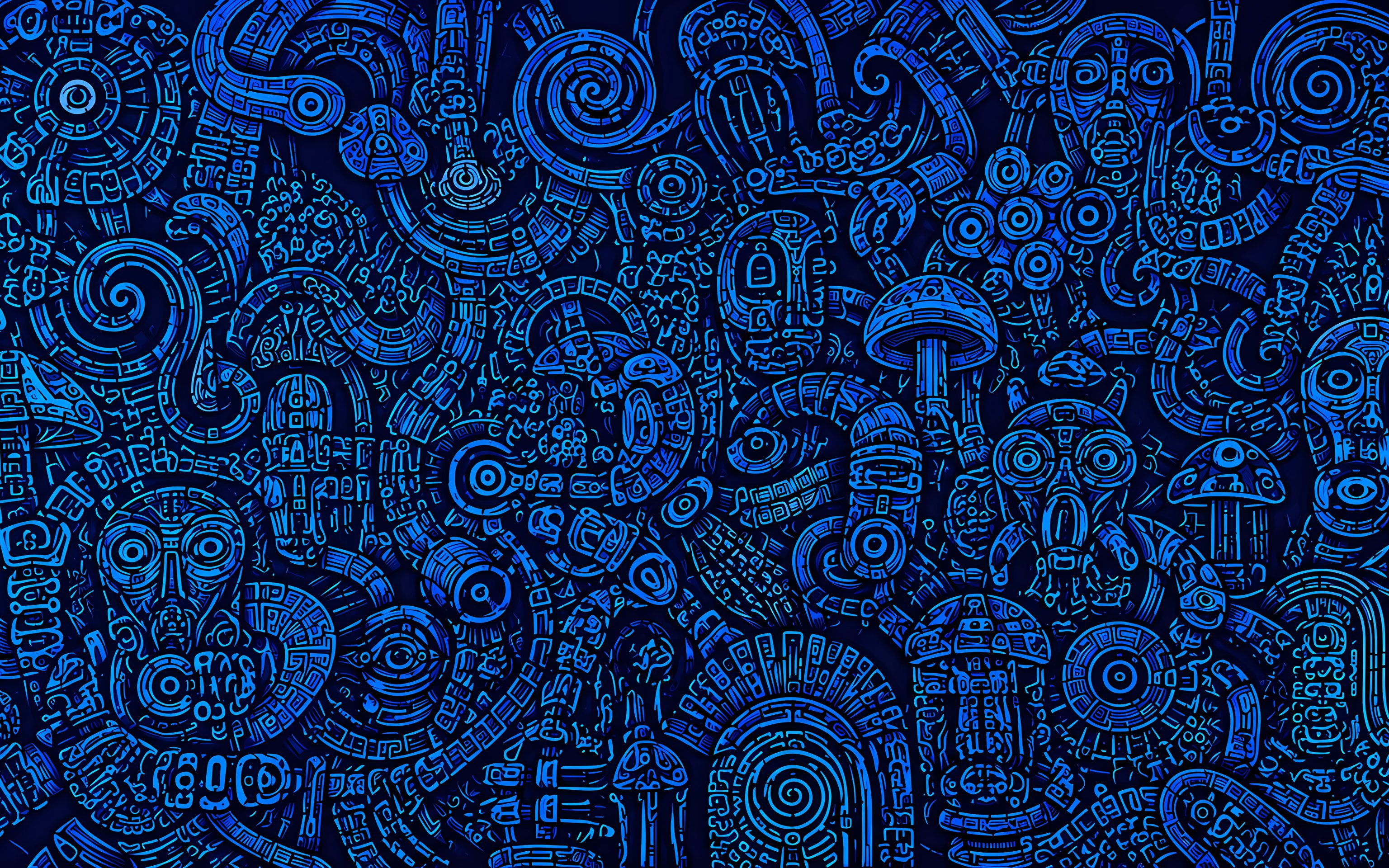Surreal Blue Mechanical Ornament - Wallpapers for Apple MacBook 16″ in 3072x1920 resolution