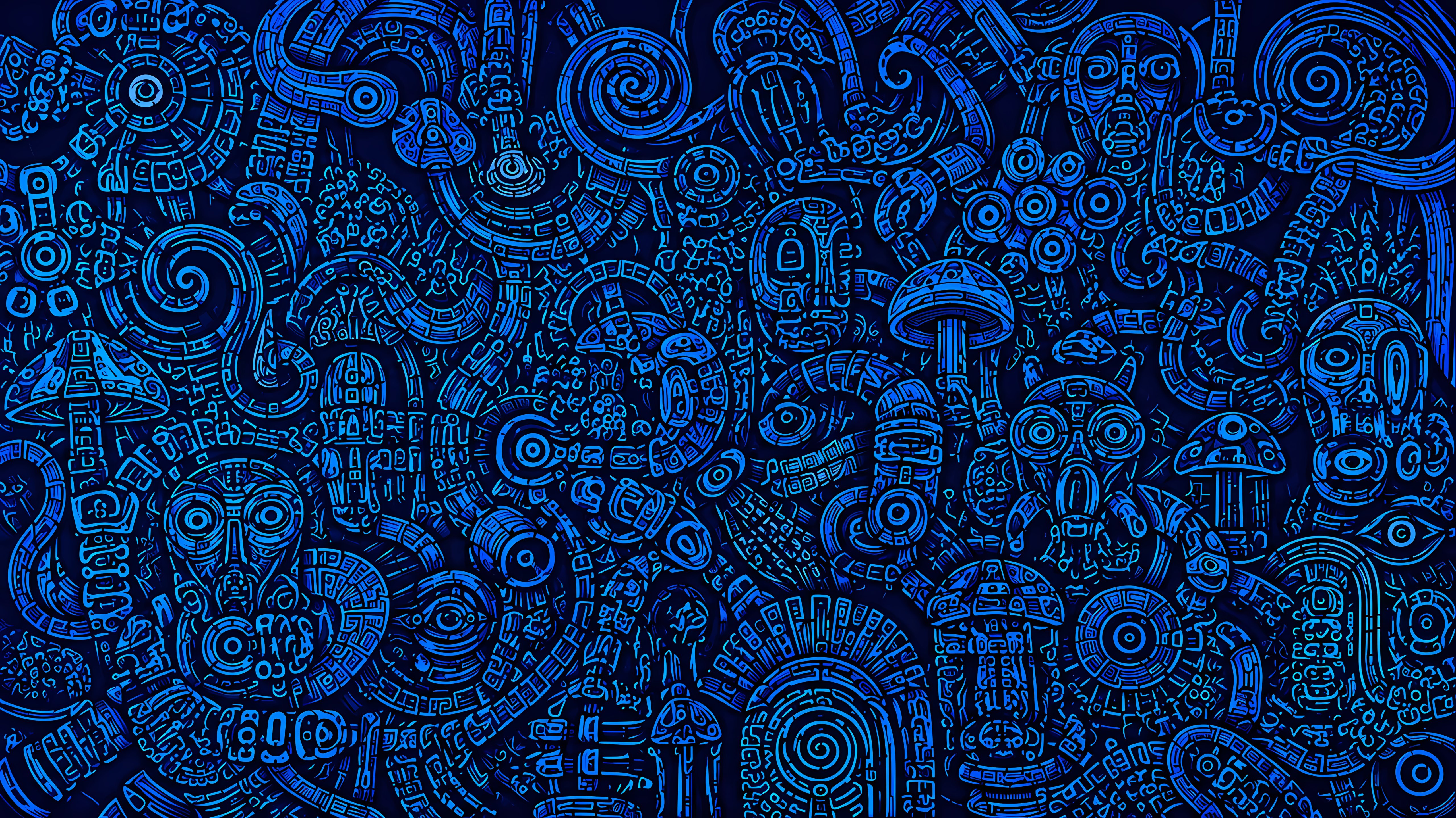Surreal Blue Mechanical Ornament - 5K wallpapers in 5120x2880 resolution