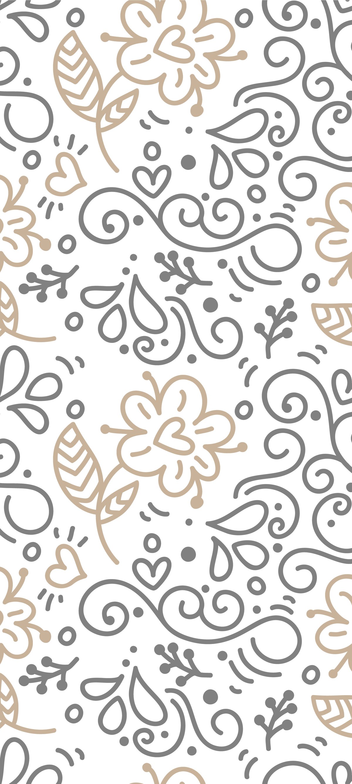 Minimalistic beige floral pattern - Wallpapers for Xiaomi 15 in 1200x2670 resolution