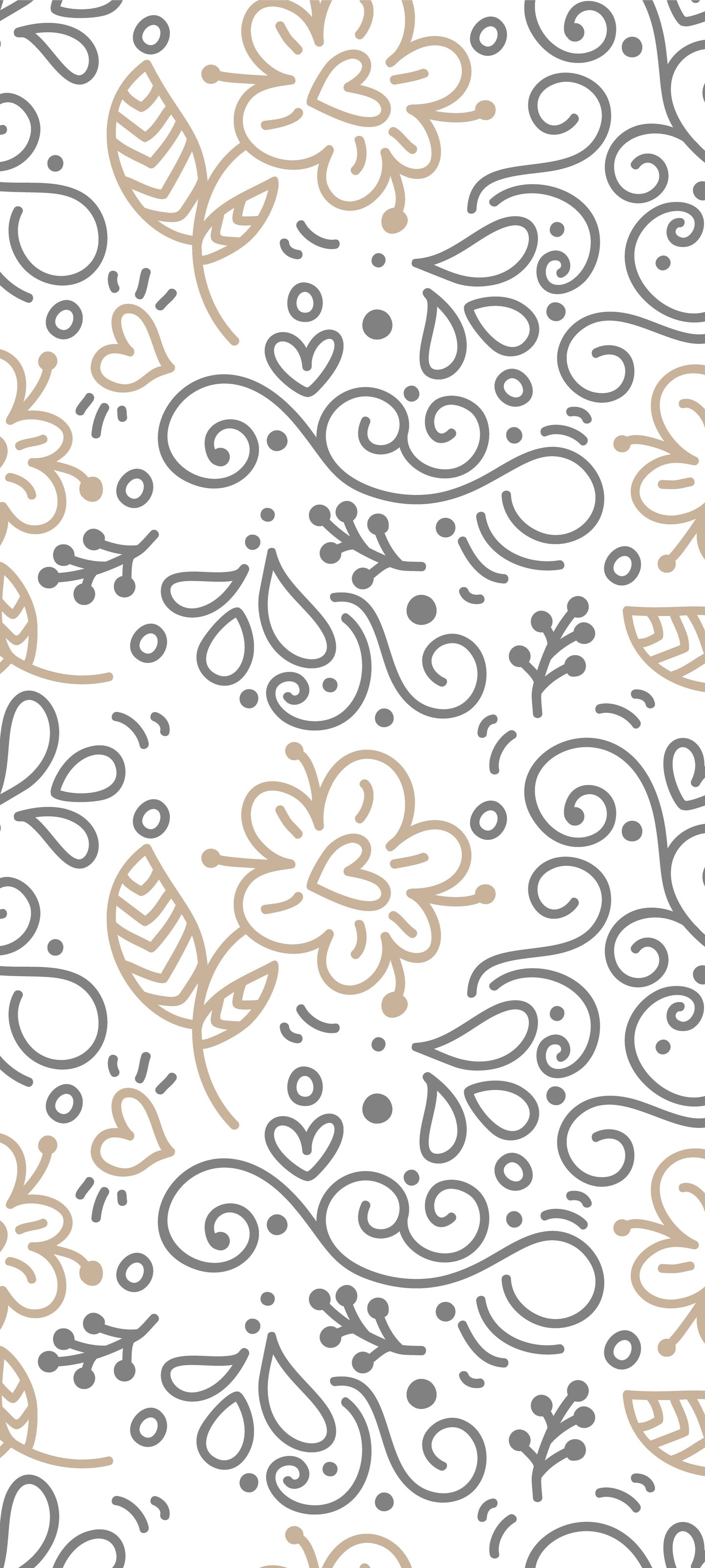 Minimalistic beige floral pattern - Wallpapers for Xiaomi 13 Ultra/14 Ultra/15 Ultra/17 Pro Max, Samsung Galaxy S20/S20 Ultra/S21 Ultra in 1440x3200 resolution