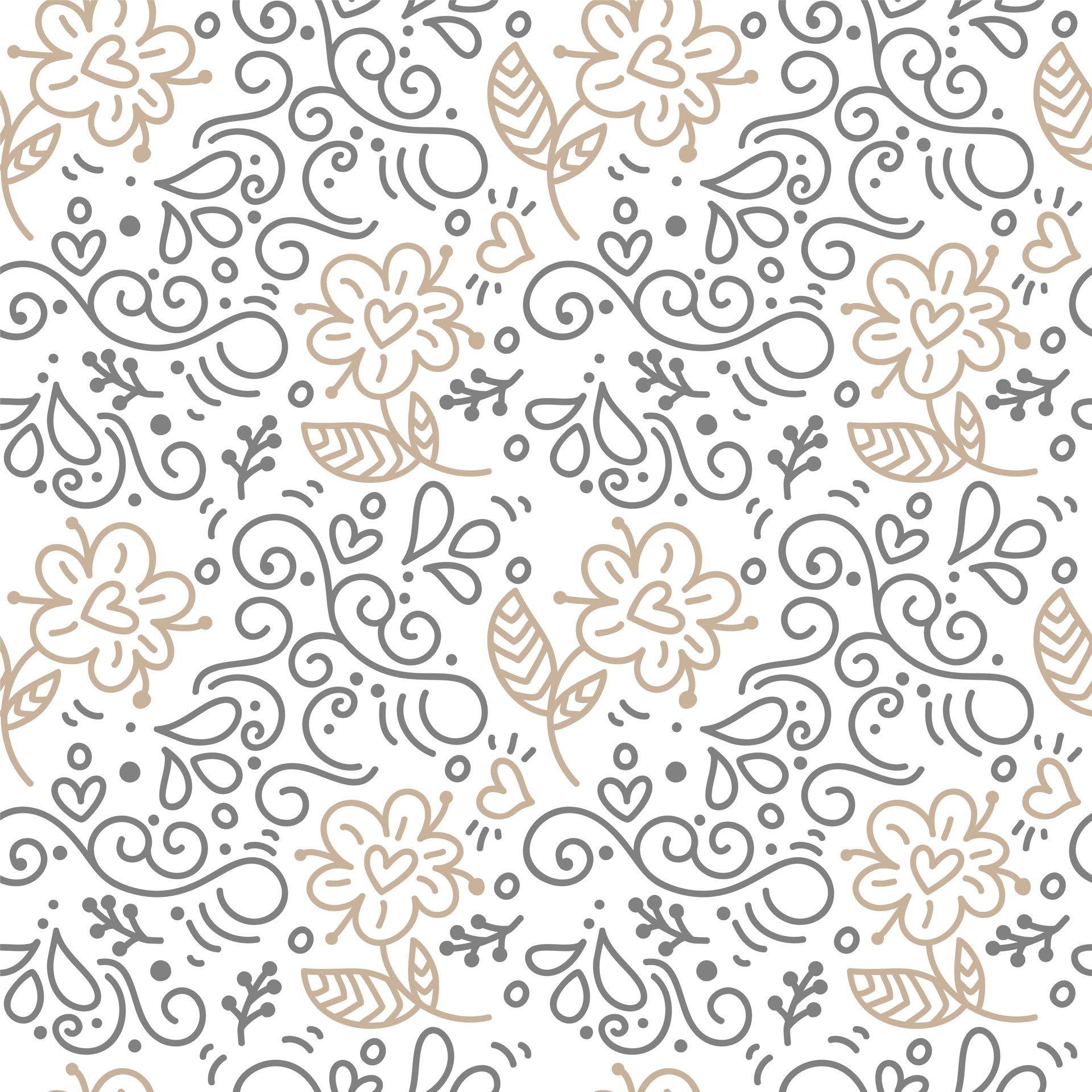 Minimalistic beige floral pattern - Wallpapers for Samsung Galaxy Tab in 1920x1920 resolution