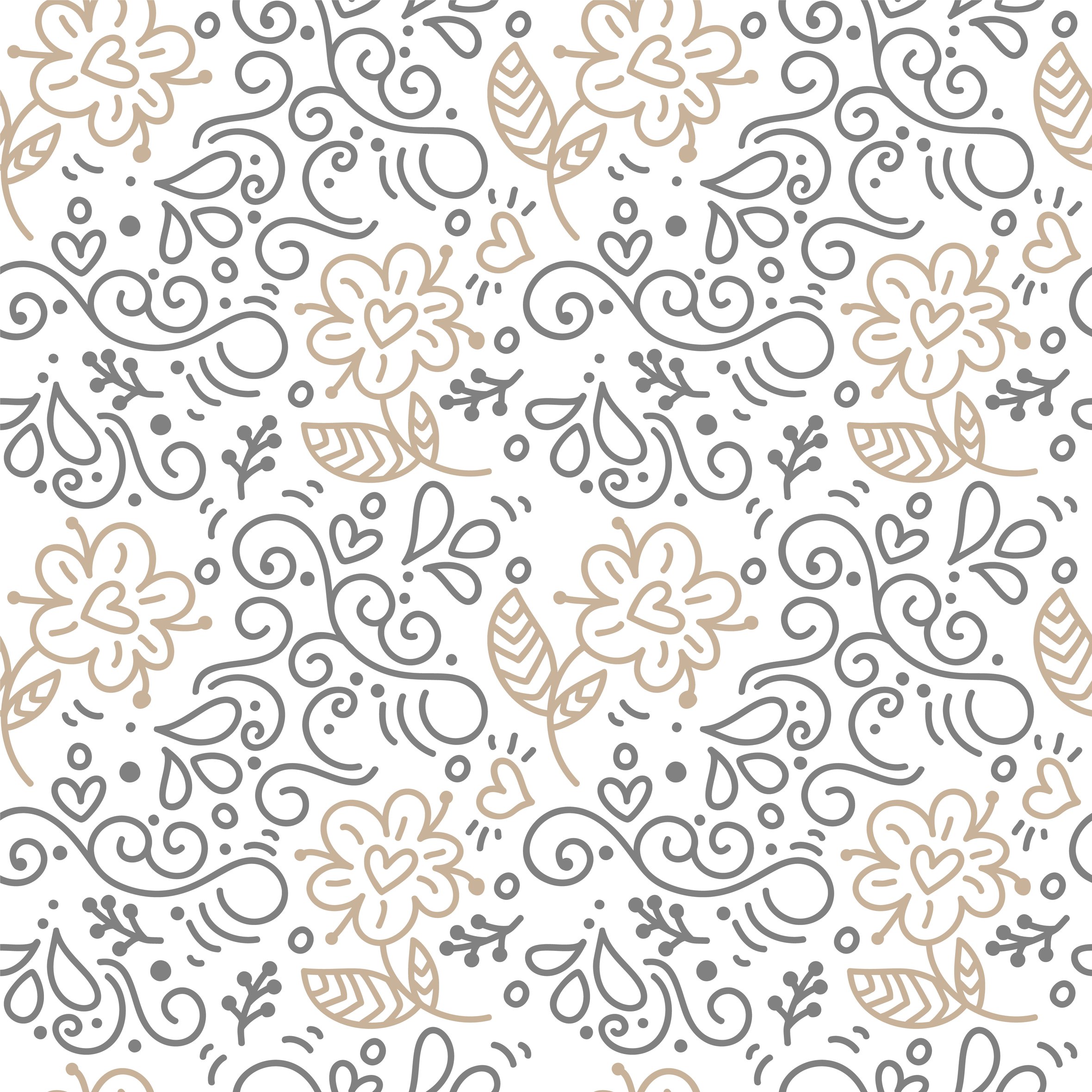 Minimalistic beige floral pattern - Wallpapers for iPad Air 10.9″ in 2360x2360 resolution