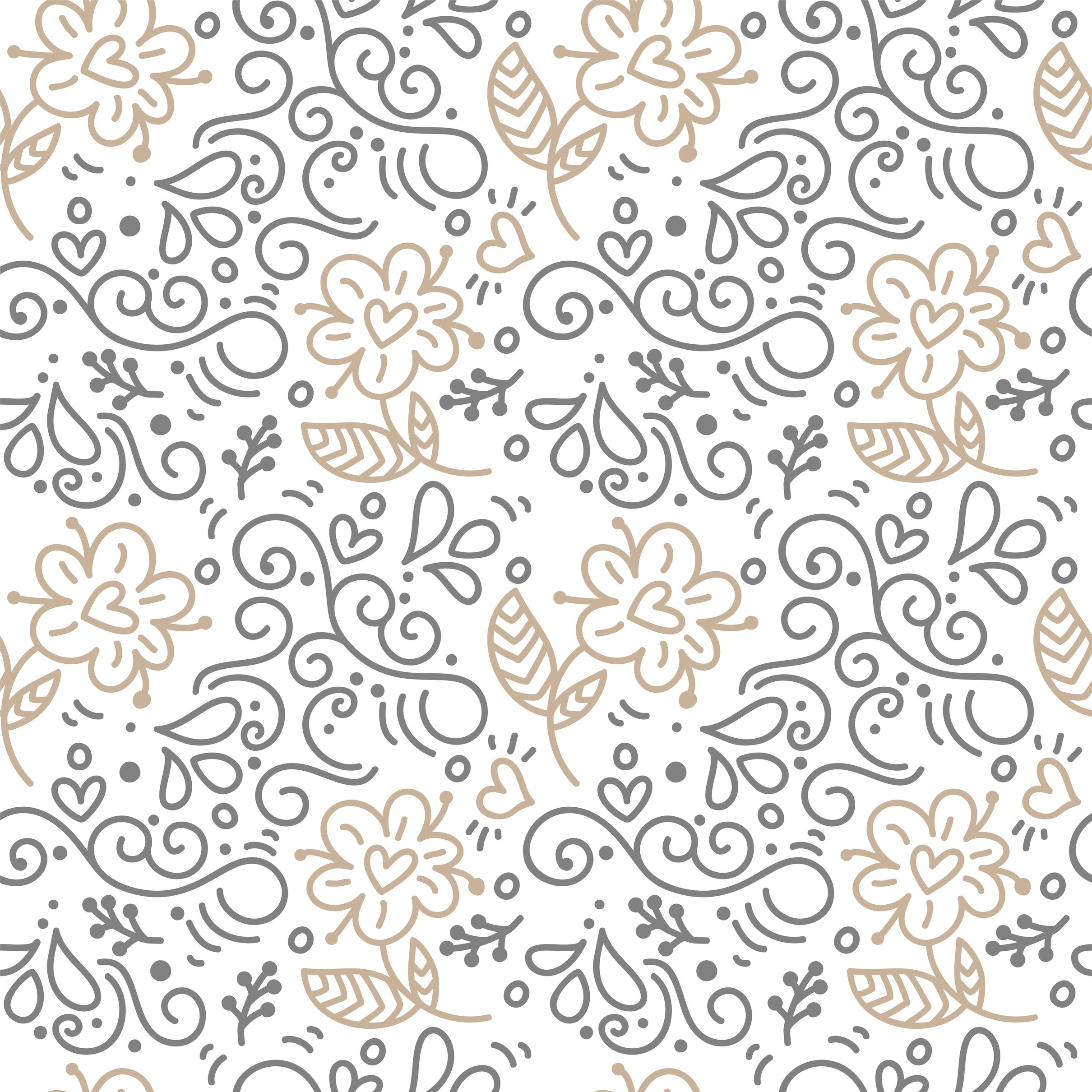 Minimalistic beige floral pattern - Wallpapers for iPad Pro 11″ 2024 in 2420x2420 resolution