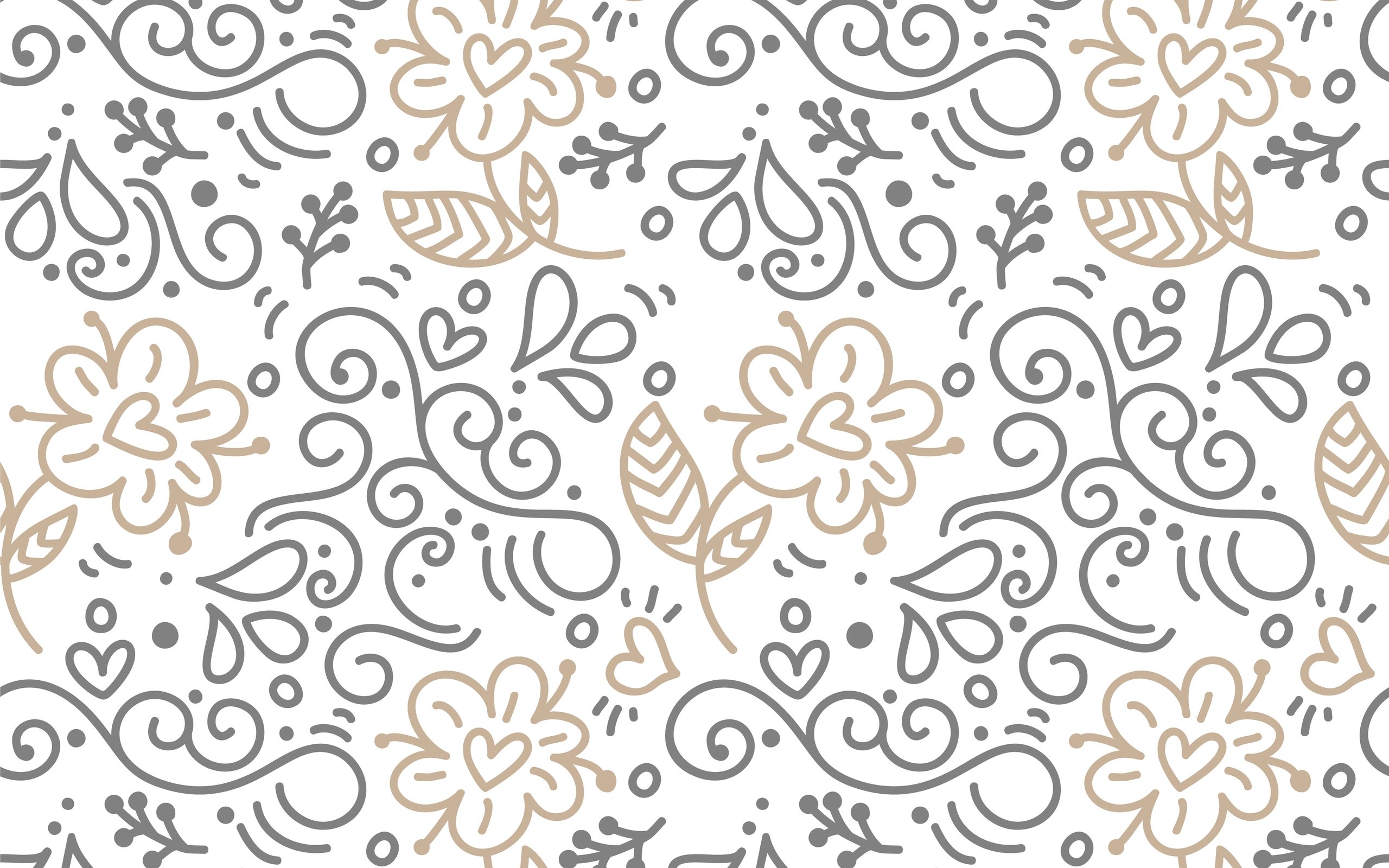 Minimalistic beige floral pattern - WQXGA and for Apple MacBook Air 13 wallpapers in 2560x1600 resolution