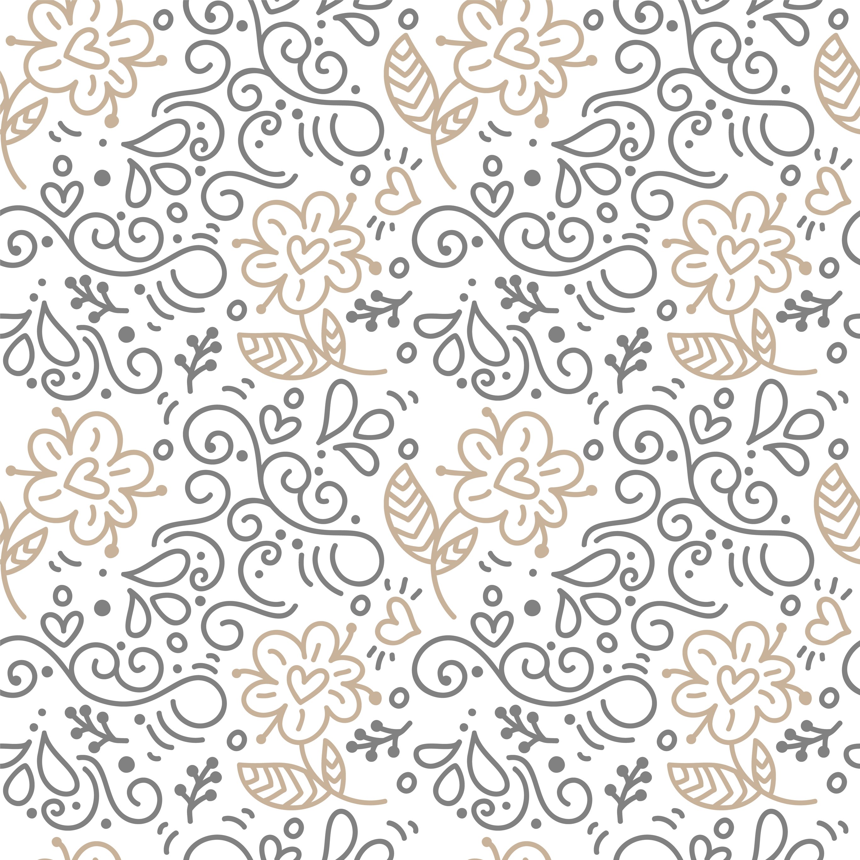 Minimalistic beige floral pattern - Wallpapers for iPad Pro 12.9″ in 2732x2732 resolution