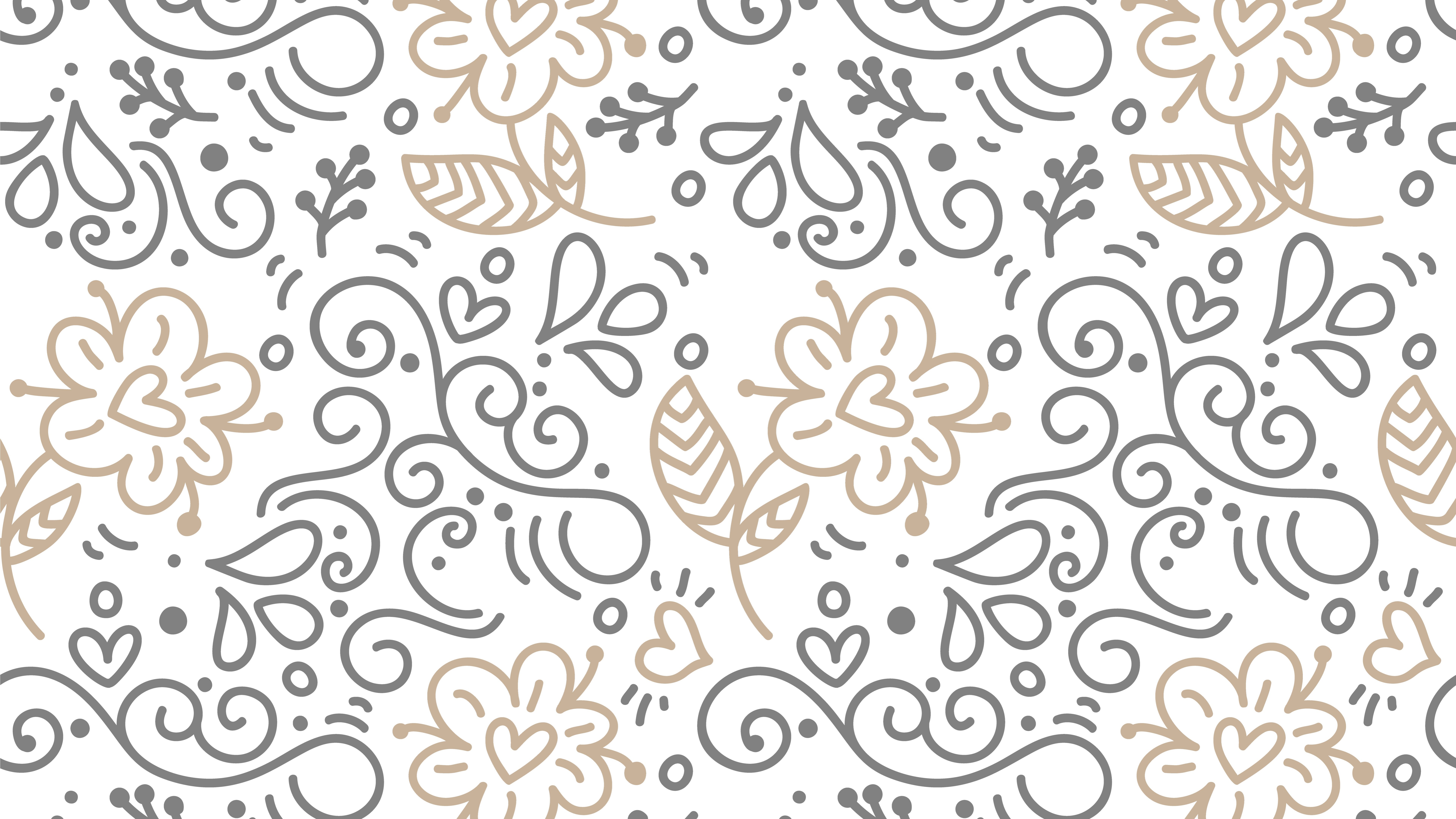 Minimalistic beige floral pattern - 8K wallpapers in 7680x4320 resolution