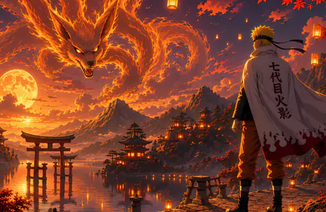Wallpapers for Apple MacBook 12″ (2304x1440): Naruto Uzumaki, Kurama, manga, cloak