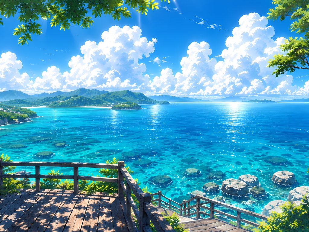 Colorful coast with clear water - XVGA wallpapers in 1024x768 resolution