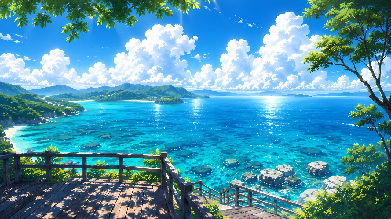 Colorful coast with clear water - HDV 720p wallpapers in 1280x720 resolution