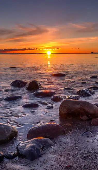 Wallpapers for Xiaomi Redmi 14C, POCO C71/C75/M7, Infinix Note 8 (720x1640): sunset, evening, coast, sky