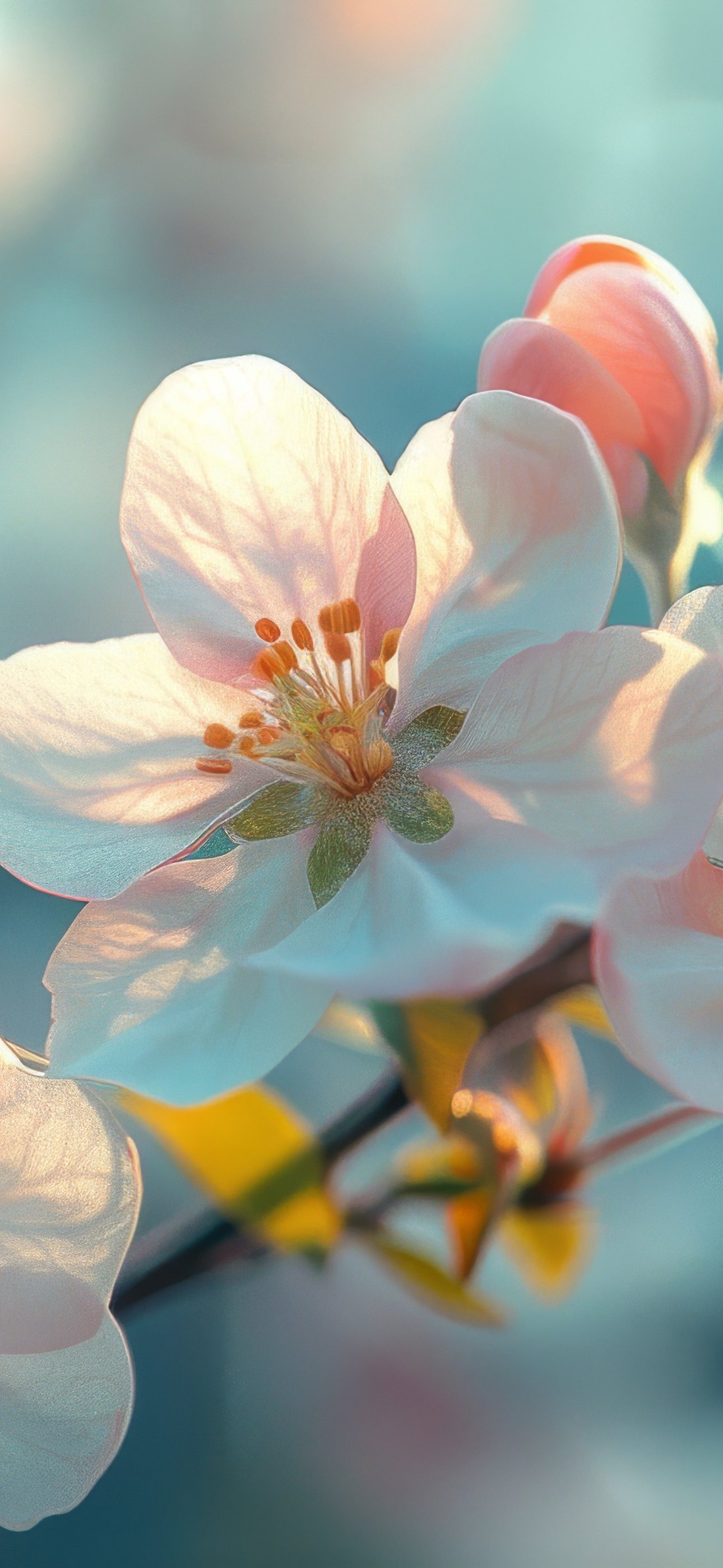 White-Pink Cherry Blossoms in Spring - Wallpapers for iPhone 15 Pro Max/14 Pro Max in 1290x2796 resolution