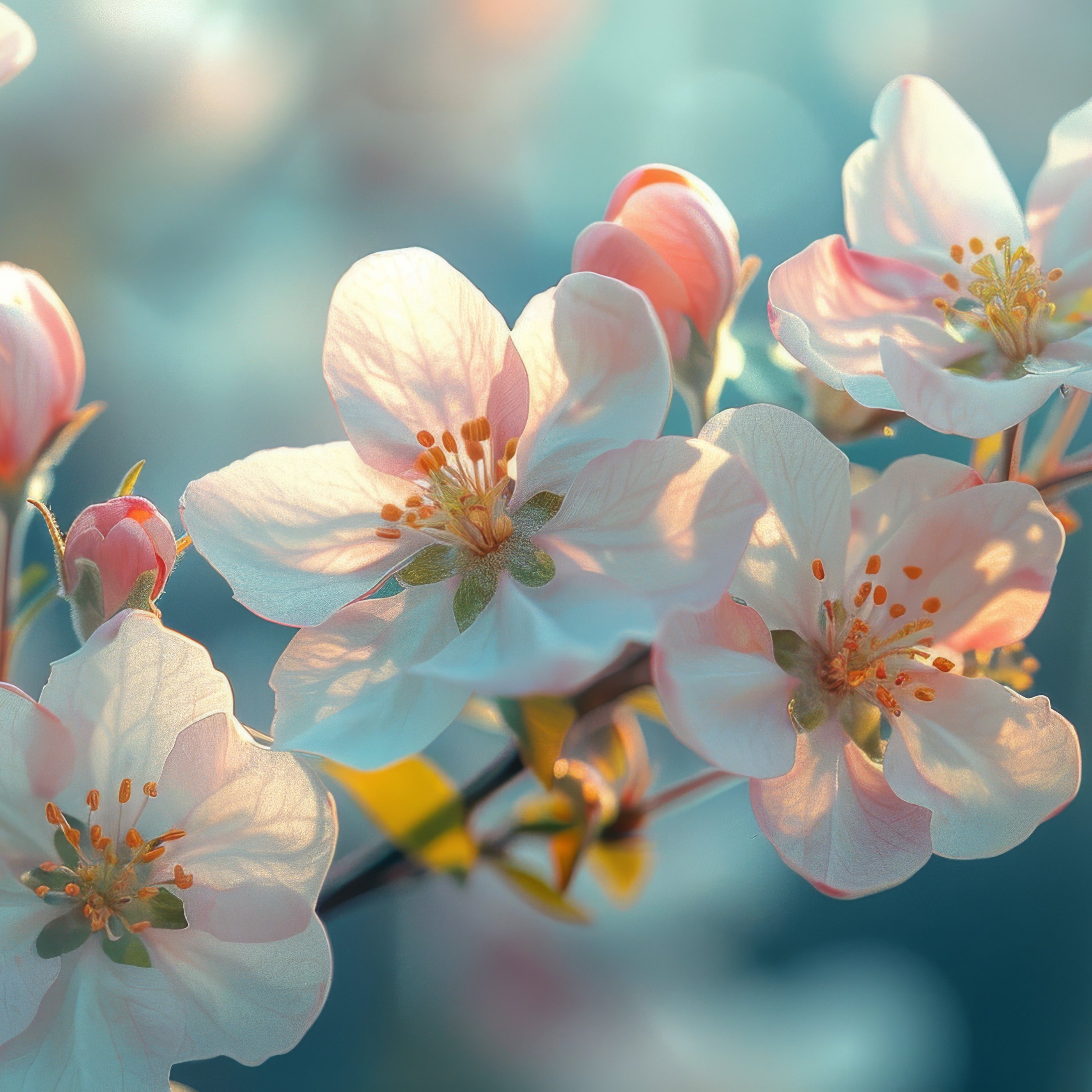White-Pink Cherry Blossoms in Spring - Wallpapers for Samsung Galaxy Tab S9+ in 2800x2800 resolution
