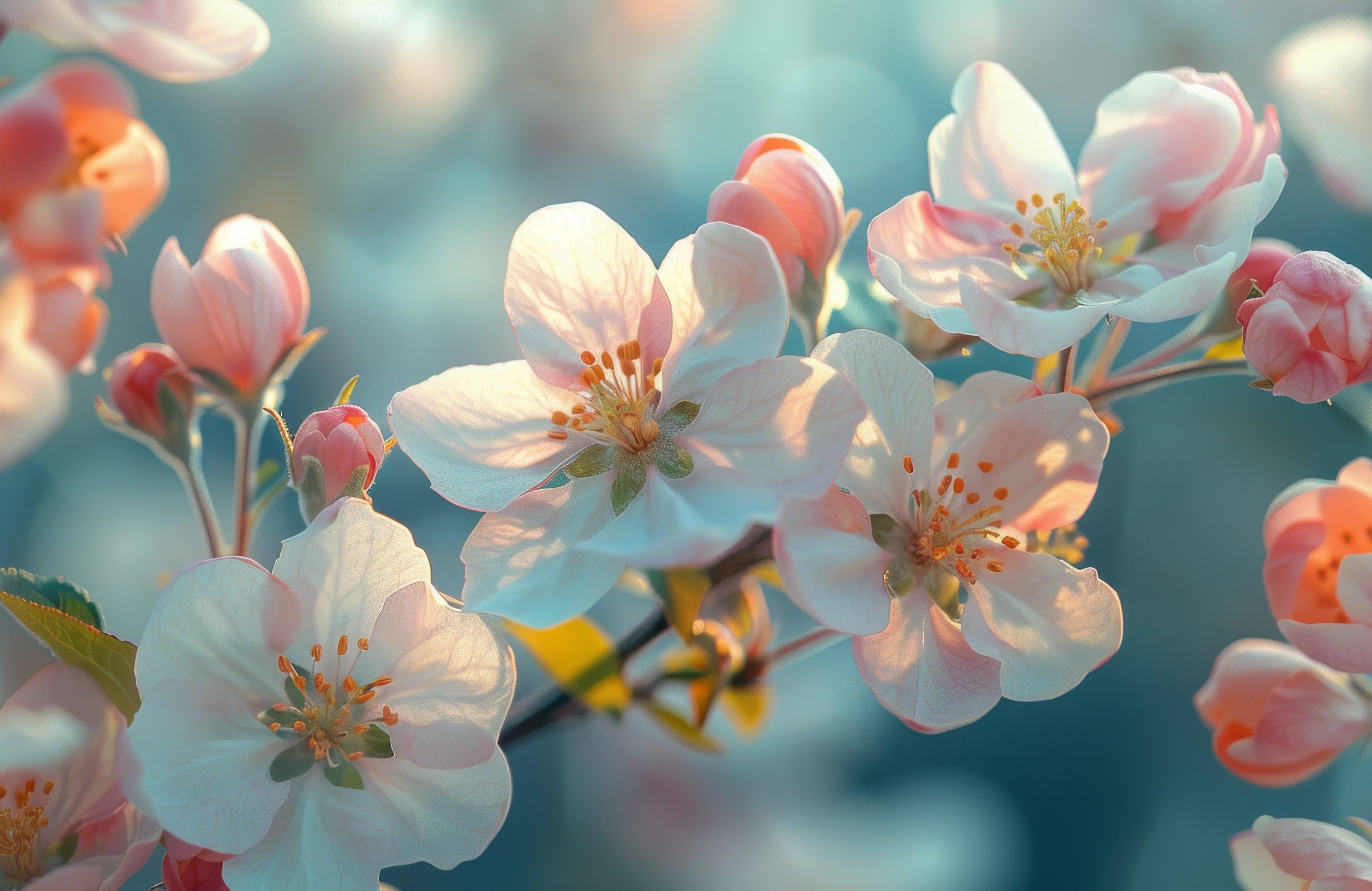 White-Pink Cherry Blossoms in Spring - Wallpapers for Apple MacBook 14.2″ in 3024x1964 resolution
