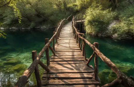 Wallpapers for iPad Pro 10.5″ (2224x2224): bridge, river, forest, trees
