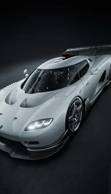 Wallpapers for iPhone 13 Pro Max/12 Pro Max/14 Plus (1284x2778): Koenigsegg CCGT1, spoiler, carbon fiber, asphalt