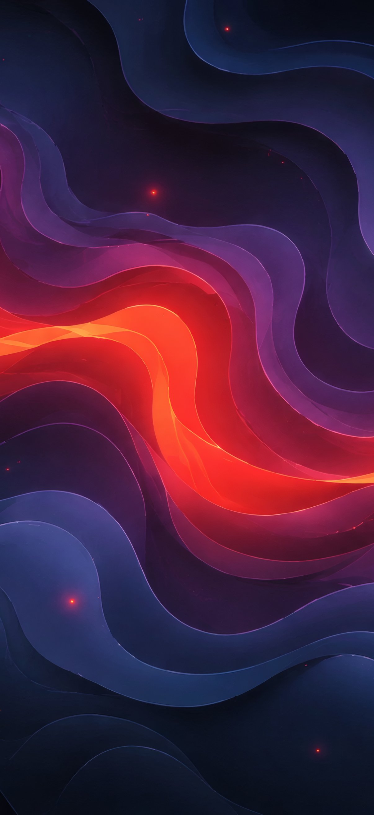 Abstract Lava Waves in Dark Layers - Wallpapers for iPhone 17 Pro/17/16 Pro in 1206x2622 resolution
