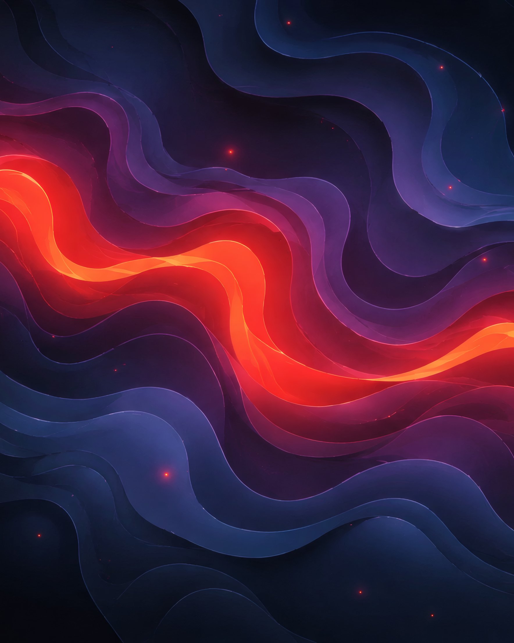Abstract Lava Waves in Dark Layers - Wallpapers for Samsung Galaxy Z Fold 2/3 in 1768x2208 resolution