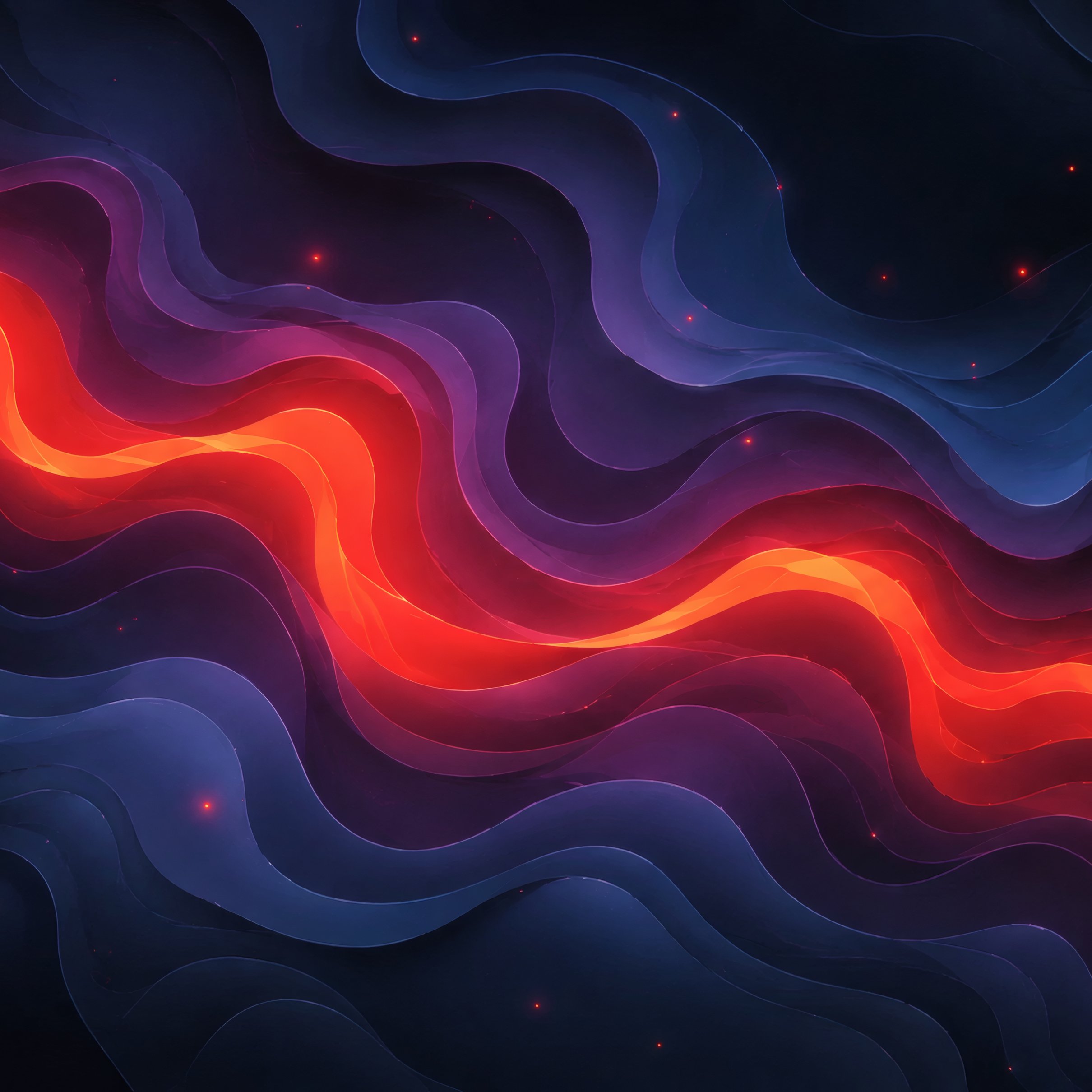 Abstract Lava Waves in Dark Layers - Wallpapers for iPad Pro 11″ 2024 in 2420x2420 resolution