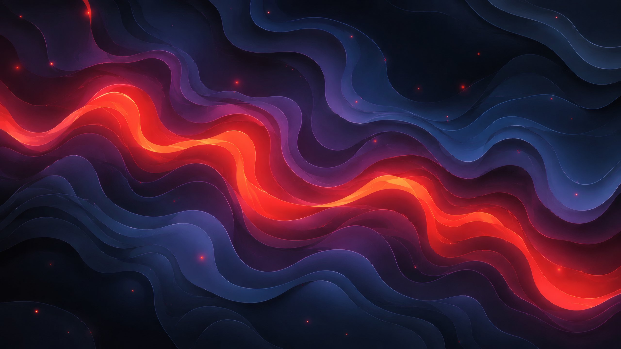 Abstract Lava Waves in Dark Layers - 2K Quad HD wallpapers in 2560x1440 resolution