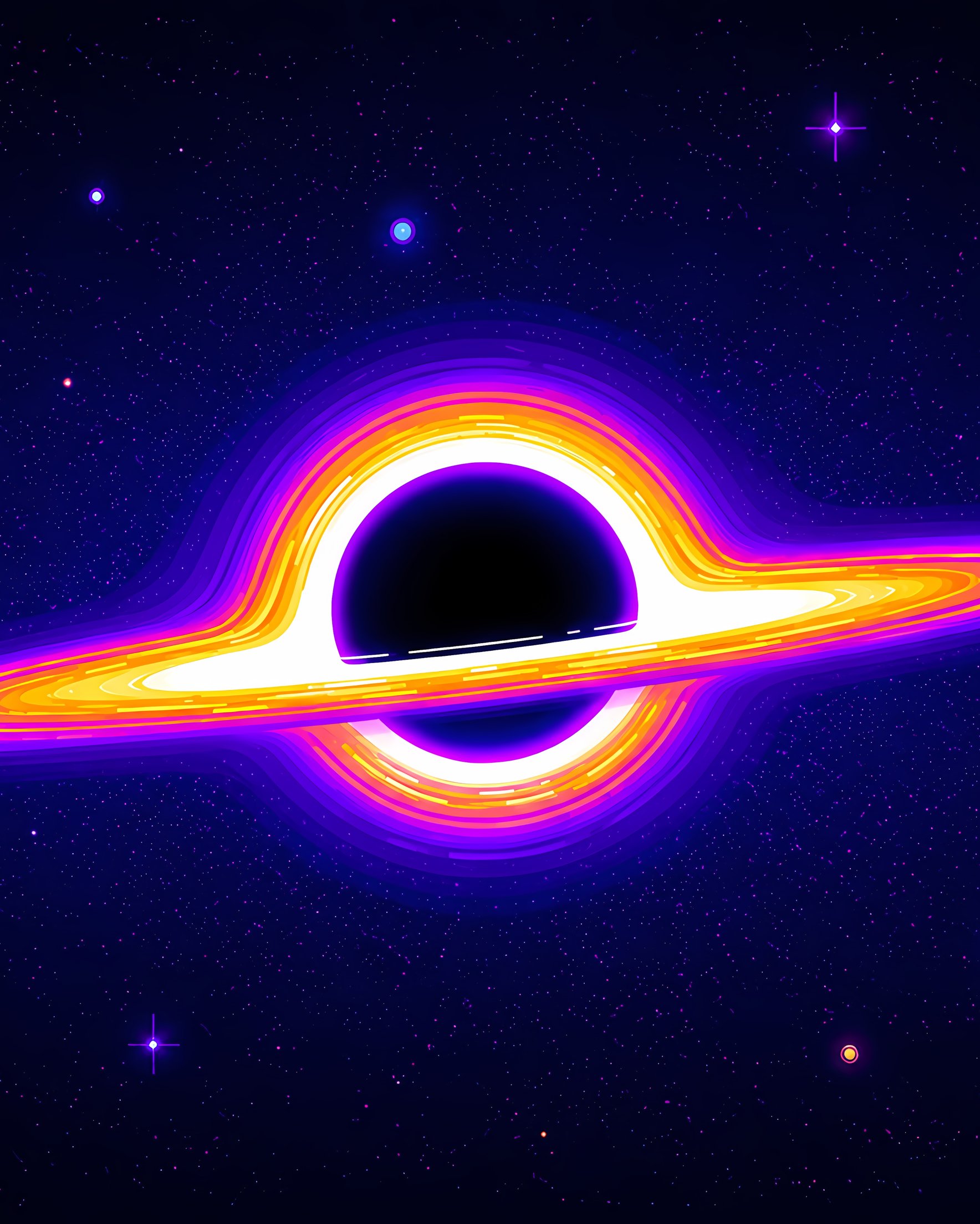 Black hole in minimalism - Wallpapers for Samsung Galaxy Z Fold 2/3 in 1768x2208 resolution