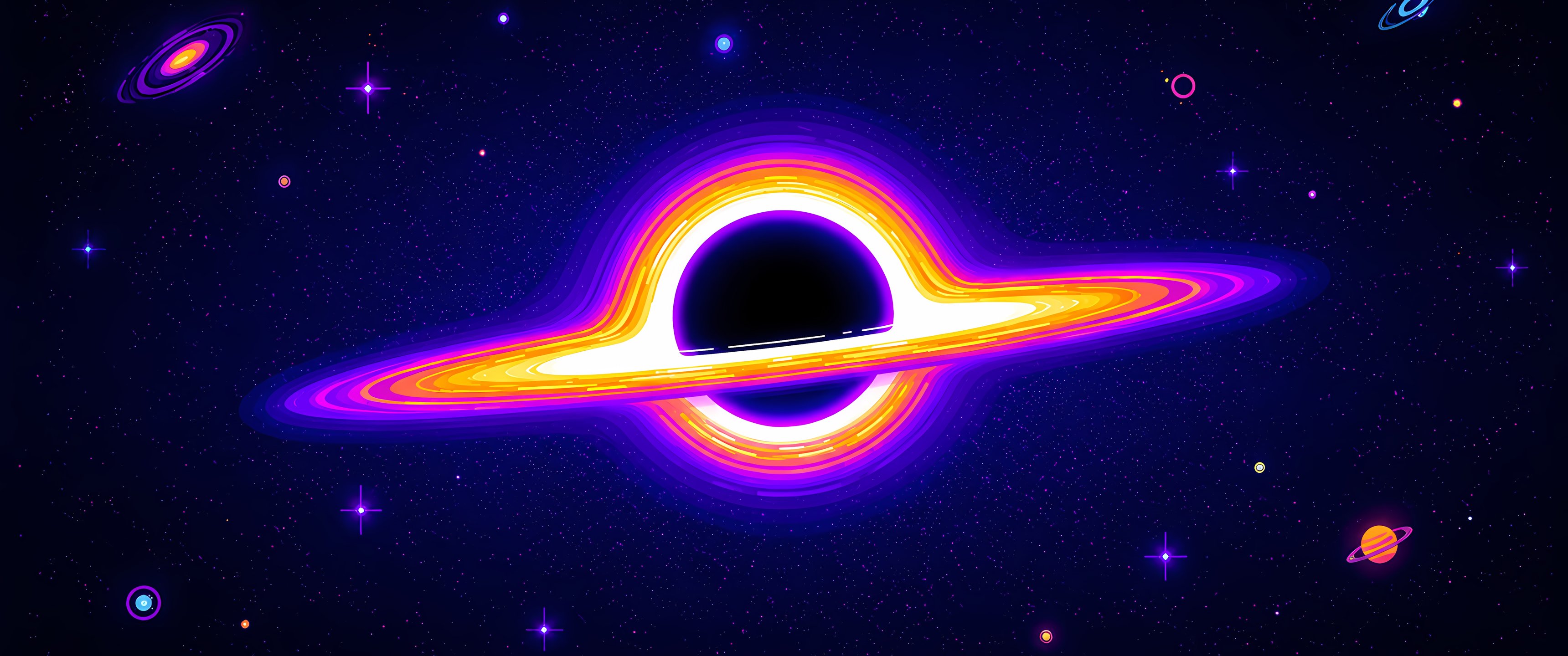 Black hole in minimalism - UltraWide 21:9 wallpapers in 3440x1440 resolution