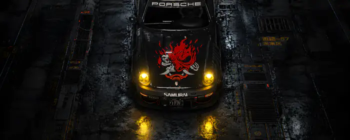 UltraWide 32:9 wallpapers (3840x1080): Porsche 911, Cyberpunk 2077, Porsche, garage