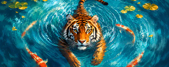 UltraWide 21:9 Koi fish wallpapers (2560x1080): tiger, koi fish, lily pad, fish