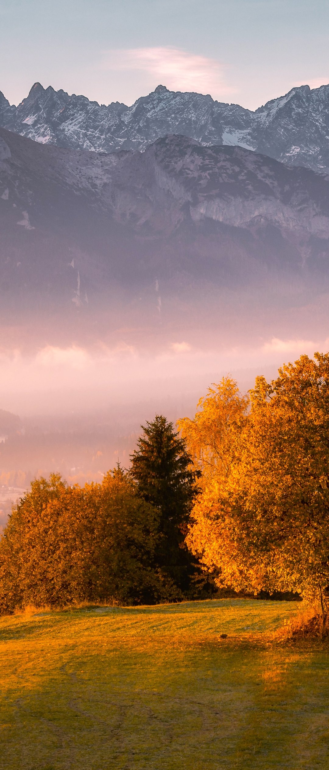 Autumn Mountain Valley at Sunset - Wallpapers for Samsung Galaxy Z Flip7, Sony Xperia 5 II/5 III/5 V/10 IV/10 V, Xiaomi Mix Fold 3 in 1080x2520 resolution