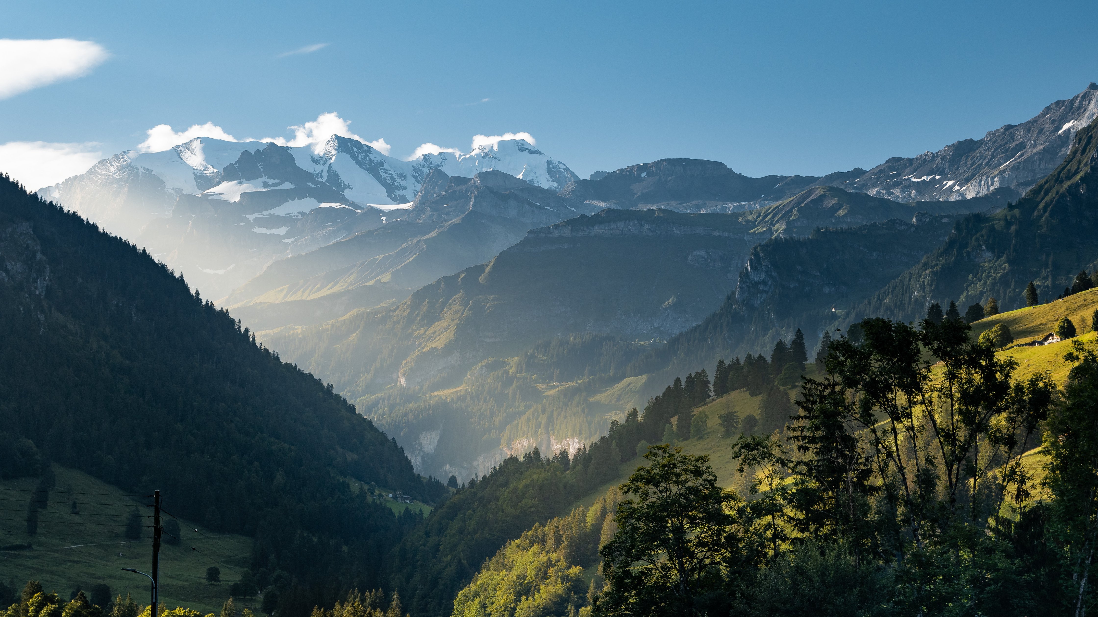 Swiss Alps Mountain Meadow View - Wallpapers for Apple iMac 24″ in 4480x2520 resolution