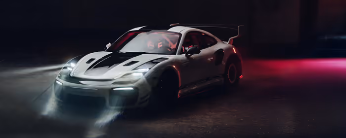 UltraWide 32:9 обои гоночный автомобиль (5120x1440): Porsche 911, спойлер, обвес, кастомизация