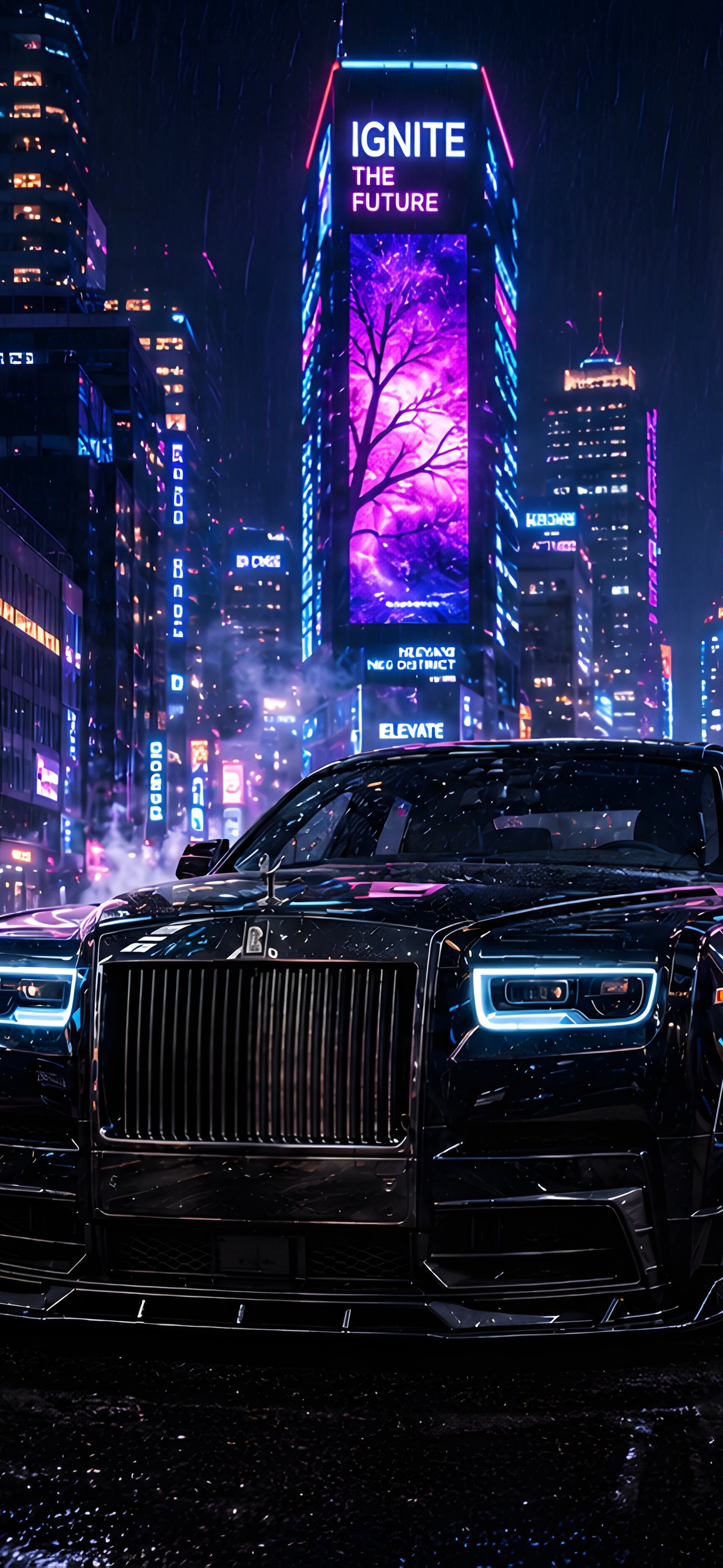 Rolls-Royce Phantom в обвесе - Обои для iPhone 15 Pro Max/14 Pro Max в разрешении 1290x2796