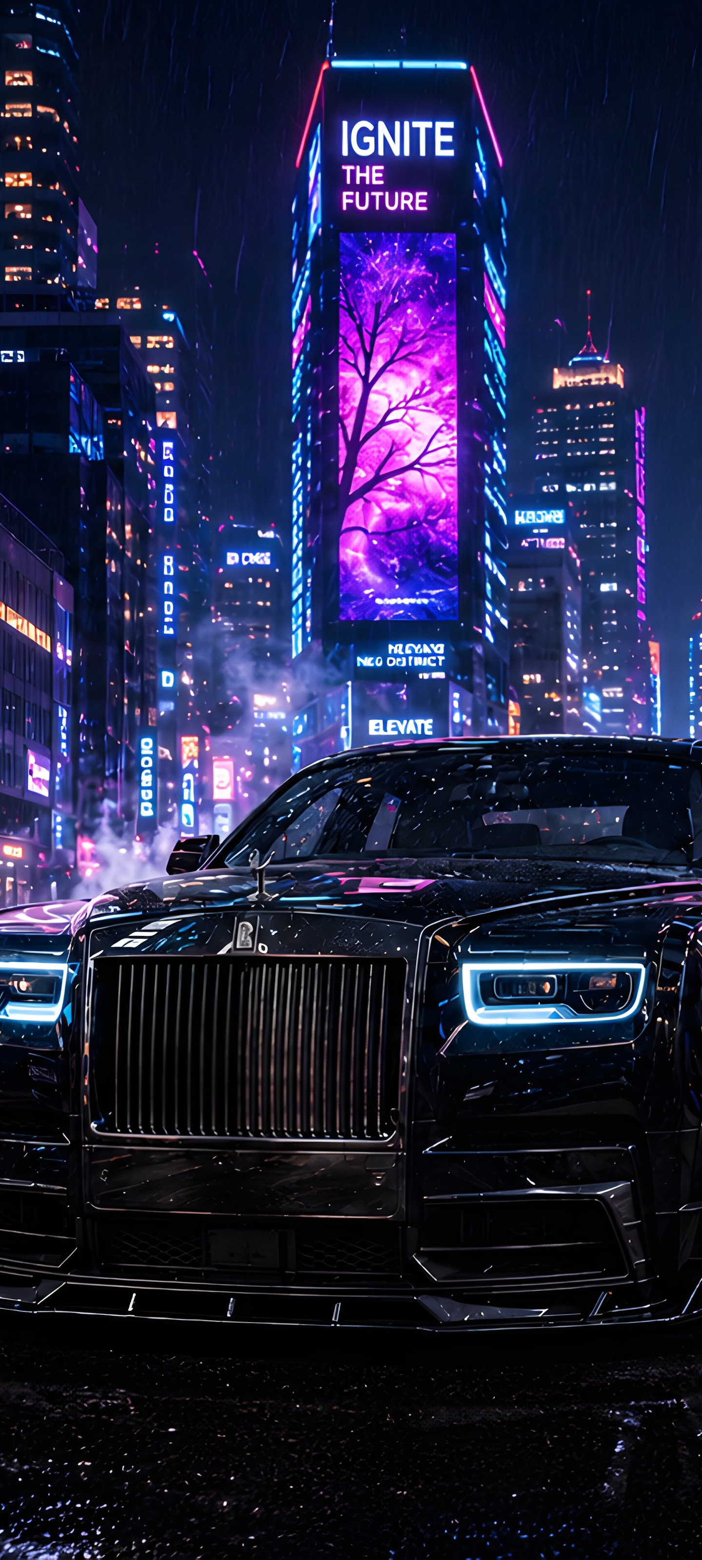 Rolls-Royce Phantom в обвесе - Обои для Xiaomi 13 Ultra/14 Ultra/15 Ultra/17 Pro Max, Samsung Galaxy S20/S20 Ultra/S21 Ultra в разрешении 1440x3200