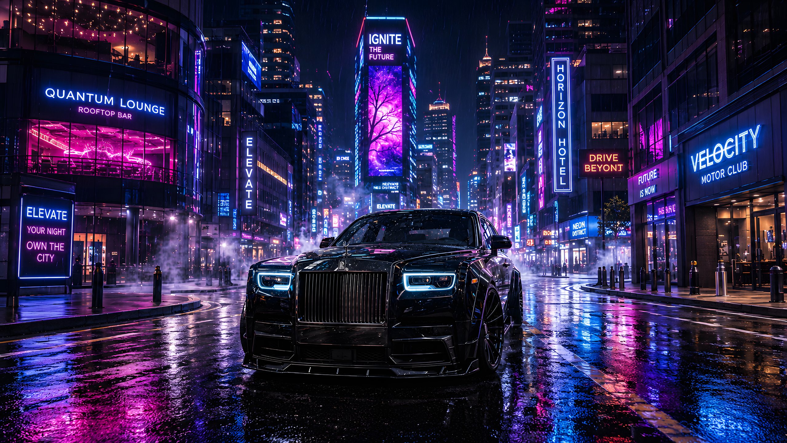 Rolls-Royce Phantom в обвесе - 2K Quad HD обои в разрешении 2560x1440