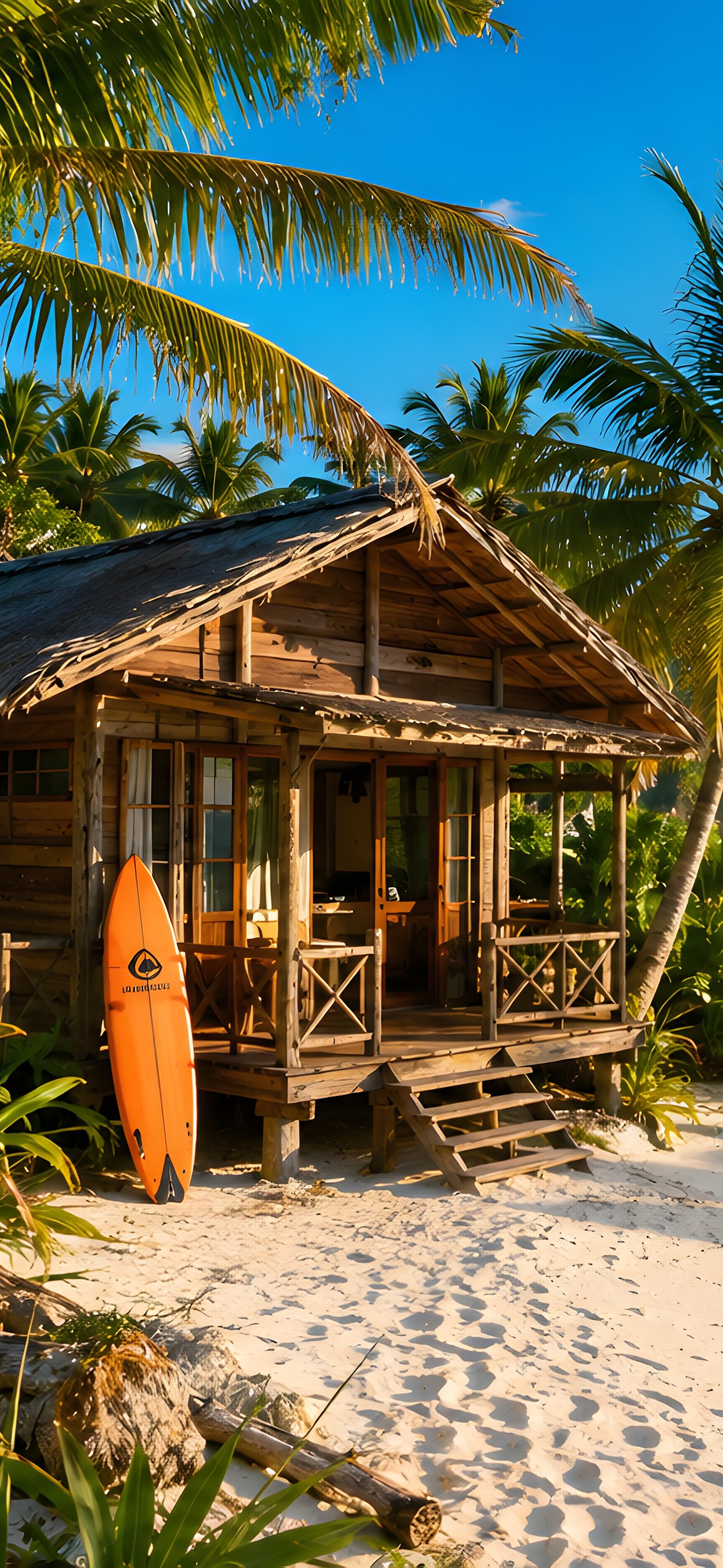 Tropical Bungalow by the Ocean - Wallpapers for iPhone 15 Pro Max/14 Pro Max in 1290x2796 resolution
