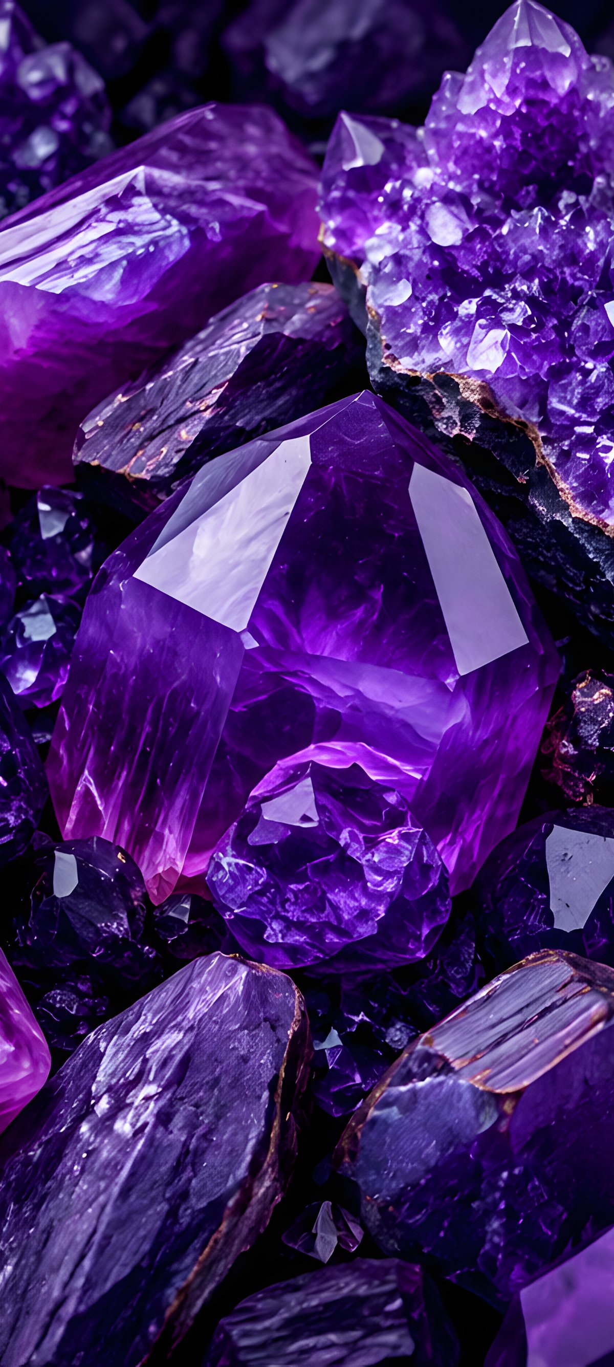 Amethyst Crystal Mineral Cluster - Wallpapers for Xiaomi 15 in 1200x2670 resolution