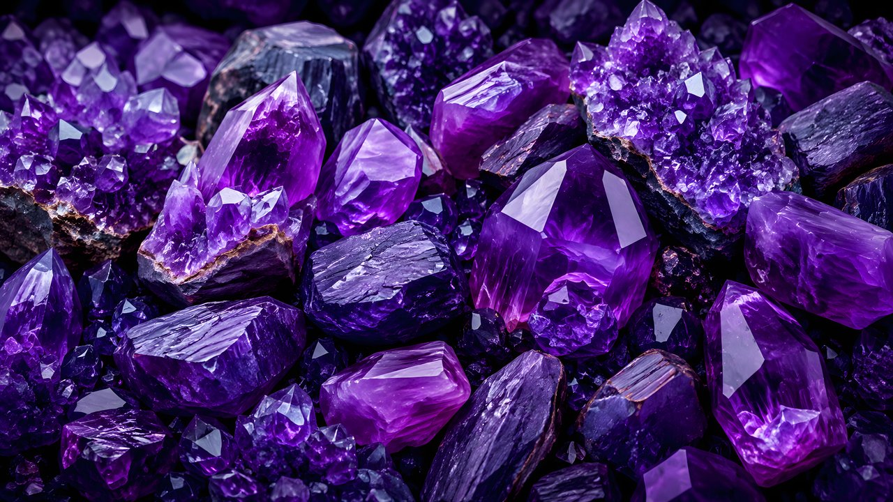 Amethyst Crystal Mineral Cluster - HDV 720p wallpapers in 1280x720 resolution