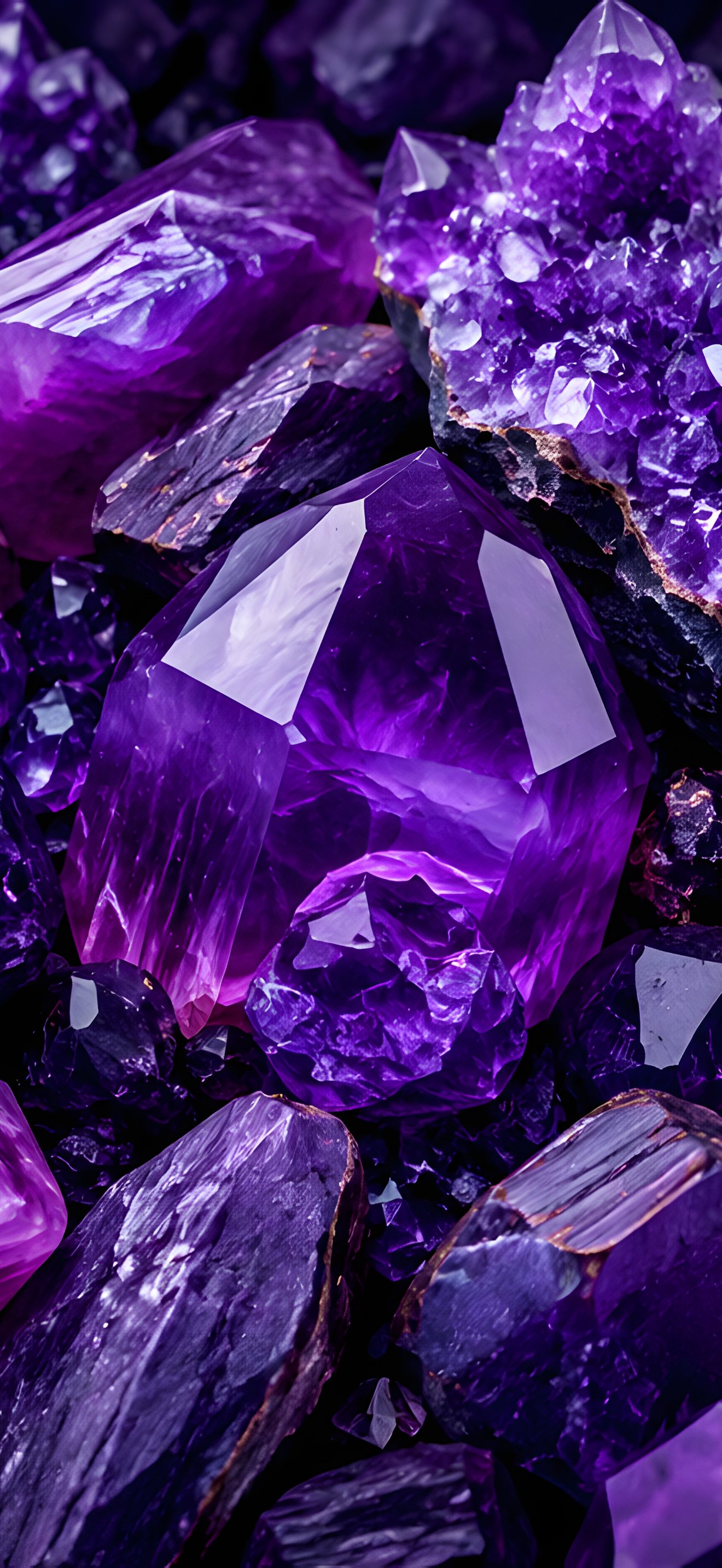 Amethyst Crystal Mineral Cluster - Wallpapers for iPhone 18 Pro Max/17 Pro Max/16 Pro Max in 1320x2868 resolution