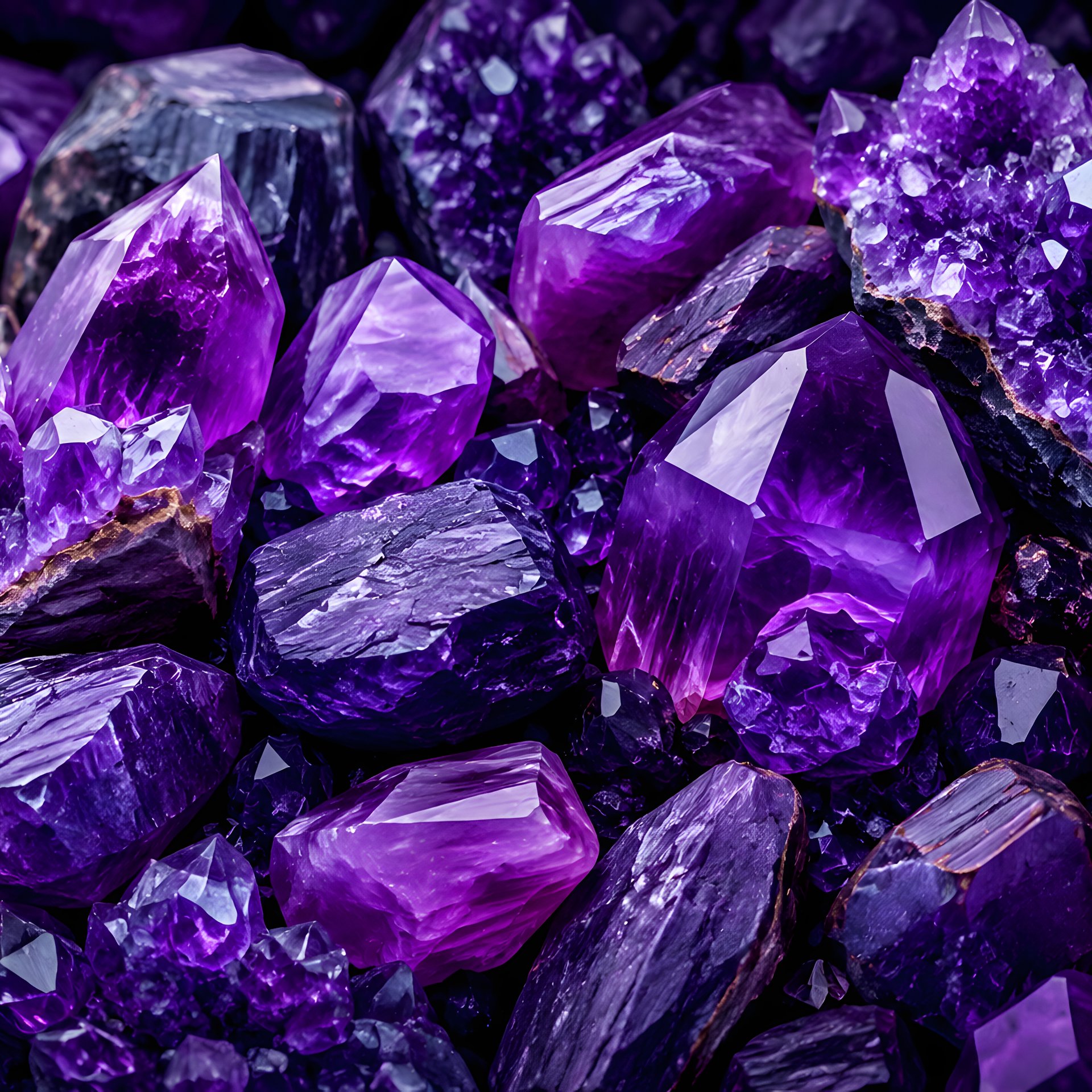 Amethyst Crystal Mineral Cluster - Wallpapers for Samsung Galaxy Tab in 1920x1920 resolution