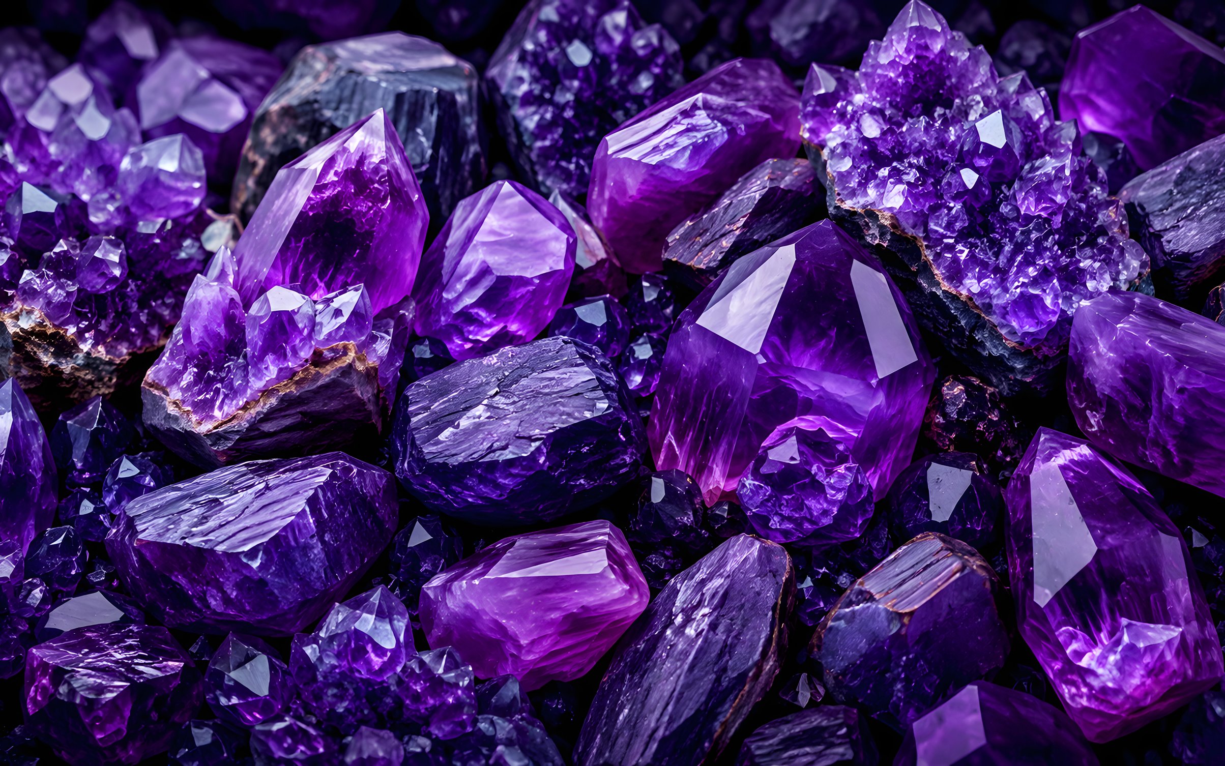 Amethyst Crystal Mineral Cluster - Wallpapers for MacBook Neo in 2408x1506 resolution