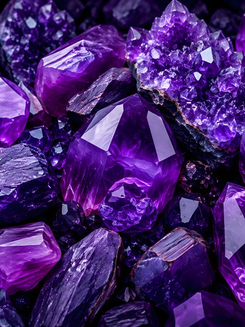 Amethyst Crystal Mineral Cluster - Wallpapers for HTC/BlackBerry in 480x640 resolution