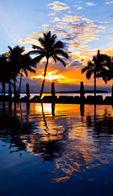 Nature wallpapers: resort, summer, sunset, pool