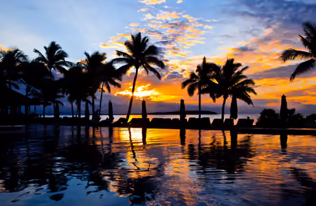 Nature wallpapers: resort, summer, sunset, pool