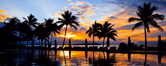 Nature wallpapers: resort, summer, sunset, pool