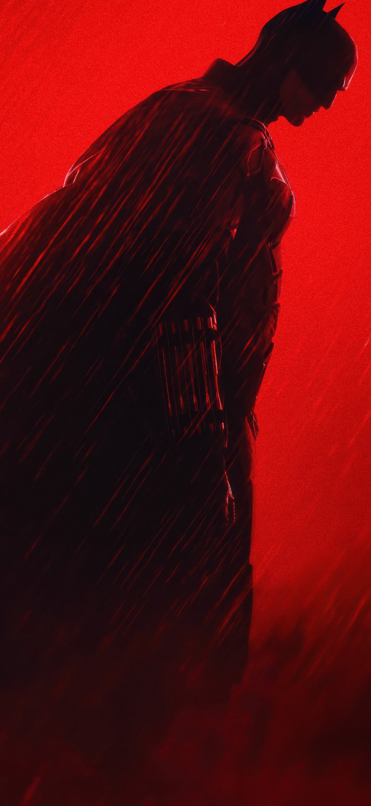 Batman Silhouette on Red Background - Wallpapers for iPhone 15 Pro Max/14 Pro Max in 1290x2796 resolution