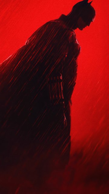 Batman Silhouette on Red Background - Wallpapers for Nokia, Samsung in 360x640 resolution