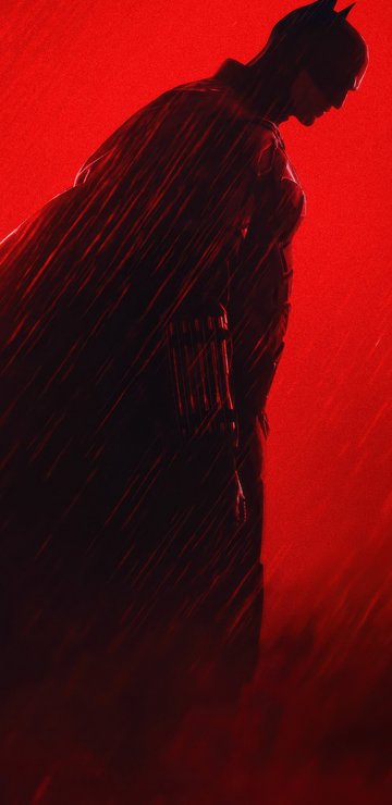 Batman Silhouette on Red Background - Wallpapers for Samsung in 360x740 resolution