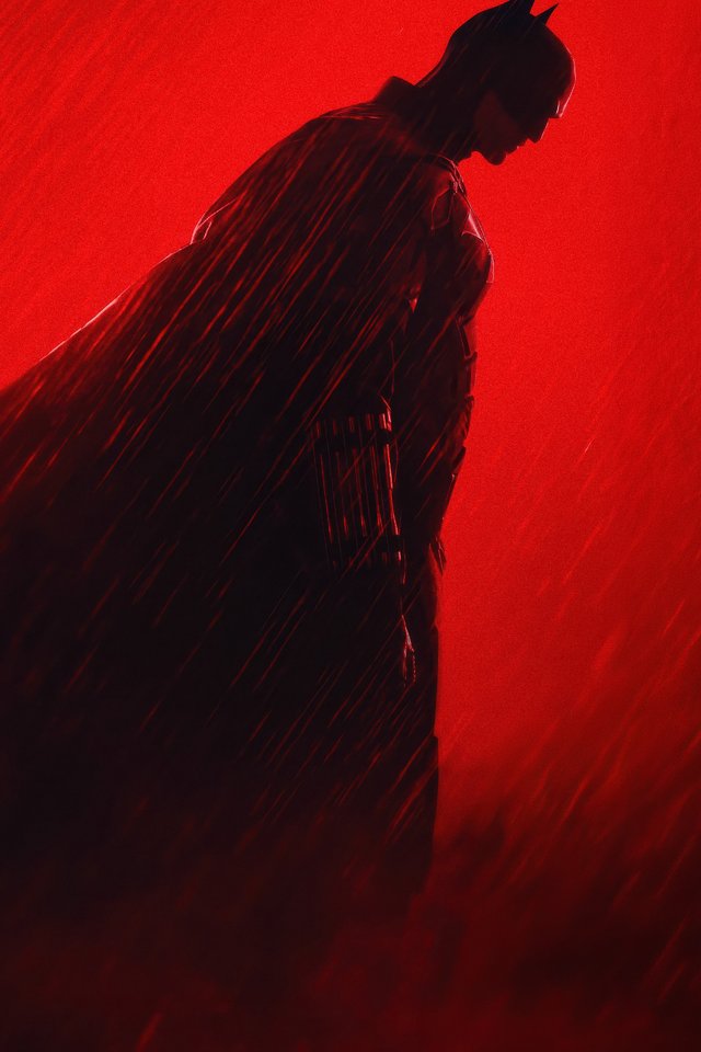 Batman Silhouette on Red Background - Wallpapers for iPhone 4/4S in 640x960 resolution