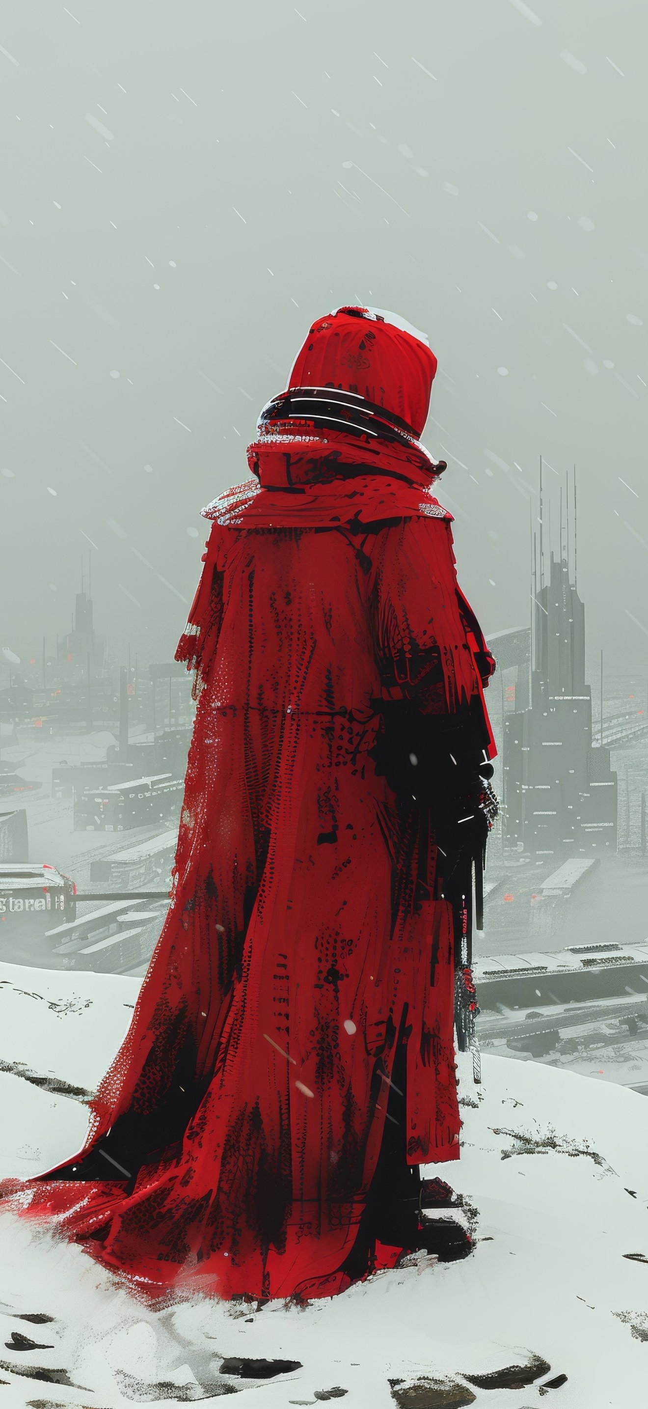Futuristic city in winter - Wallpapers for iPhone 18 Pro Max/17 Pro Max/16 Pro Max in 1320x2868 resolution
